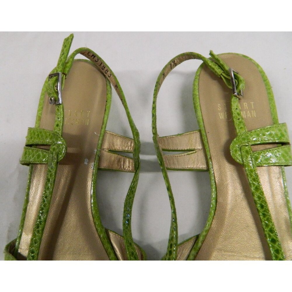 Stuart Weitzman Womens Leather Slingback Sandals In Orange & Green Size 7, 7.5 - Picture 5 of 15